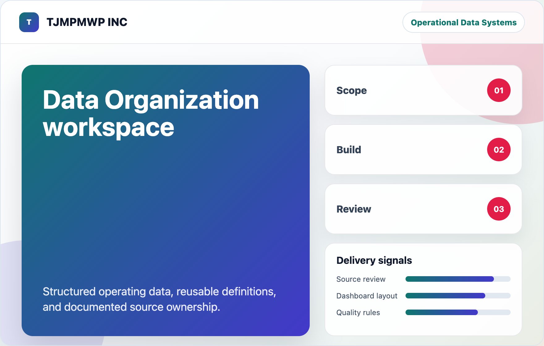 Data Organization workspace visual for TJMPMWP INC